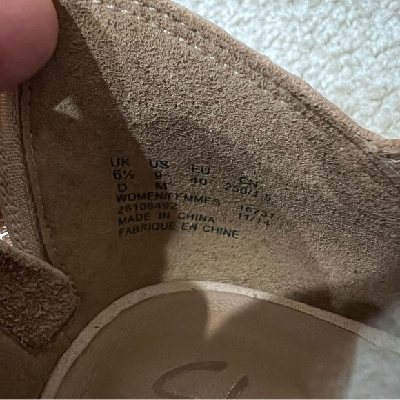 CLARKS Okena Leather Peep Toe Heeled Shoes Heels Back Zip Size 9 Beige, - Picture 12 of 16